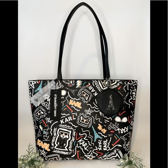 Karl Lagerfeld Handbags - 🗼Karl Lagerfeld Paris Large Colorful Printed Tote Bag NWT Retail $198